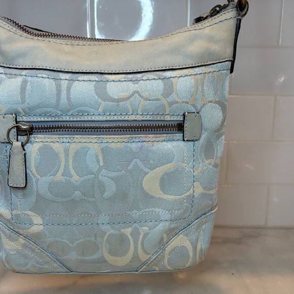 Coach Bag Purse Handbag Crossbody Y2K Optic Signature Canvas / Leather Duffel - Picture 7 of 16